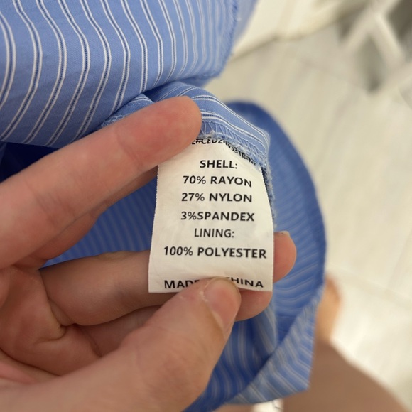 Blue Cap Sleeve Shirt Dress - Picture 8 of 8